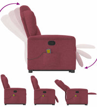 Massagesessel mit Aufstehhilfe Weinrot Stoff