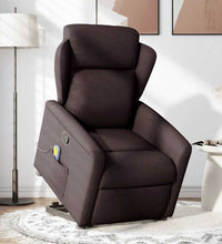 Massagesessel mit Aufstehhilfe Dunkelbraun Stoff