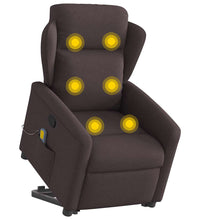 Massagesessel mit Aufstehhilfe Dunkelbraun Stoff