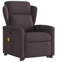 Massagesessel mit Aufstehhilfe Dunkelbraun Stoff