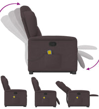 Massagesessel mit Aufstehhilfe Dunkelbraun Stoff