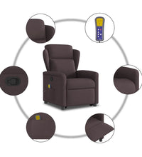 Massagesessel mit Aufstehhilfe Dunkelbraun Stoff