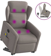 Massagesessel mit Aufstehhilfe Taupe Stoff