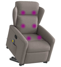 Massagesessel mit Aufstehhilfe Taupe Stoff