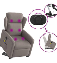 Massagesessel mit Aufstehhilfe Taupe Stoff