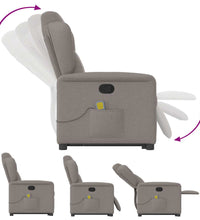 Massagesessel mit Aufstehhilfe Taupe Stoff
