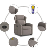 Massagesessel mit Aufstehhilfe Taupe Stoff