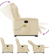 Massagesessel mit Aufstehhilfe Creme Stoff