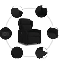Relaxsessel mit Aufstehhilfe Elektrisch Schwarz Stoff