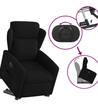 Relaxsessel mit Aufstehhilfe Elektrisch Schwarz Stoff