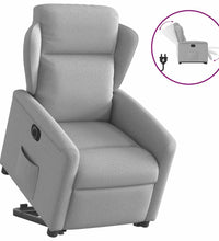 Relaxsessel mit Aufstehhilfe Elektrisch Wolkengrau Stoff