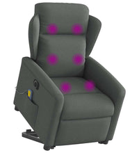 Elektrischer Massagesessel mit Aufstehhilfe Dunkelgrau Stoff