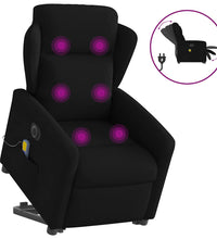 Elektrischer Massagesessel mit Aufstehhilfe Schwarz Stoff