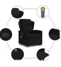 Elektrischer Massagesessel mit Aufstehhilfe Schwarz Stoff