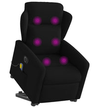 Elektrischer Massagesessel mit Aufstehhilfe Schwarz Stoff