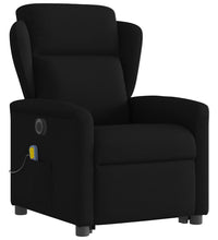 Elektrischer Massagesessel mit Aufstehhilfe Schwarz Stoff