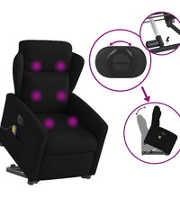 Elektrischer Massagesessel mit Aufstehhilfe Schwarz Stoff