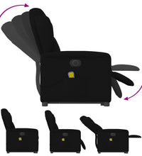 Elektrischer Massagesessel mit Aufstehhilfe Schwarz Stoff