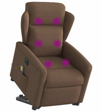 Elektrischer Massagesessel mit Aufstehhilfe Braun Stoff