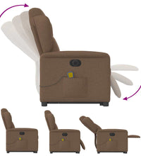 Elektrischer Massagesessel mit Aufstehhilfe Braun Stoff