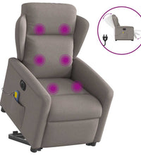 Elektrischer Massagesessel mit Aufstehhilfe Taupe Stoff