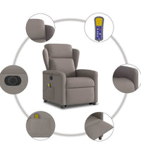 Elektrischer Massagesessel mit Aufstehhilfe Taupe Stoff