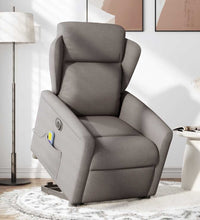 Elektrischer Massagesessel mit Aufstehhilfe Taupe Stoff