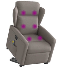 Elektrischer Massagesessel mit Aufstehhilfe Taupe Stoff