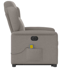 Elektrischer Massagesessel mit Aufstehhilfe Taupe Stoff