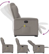 Elektrischer Massagesessel mit Aufstehhilfe Taupe Stoff