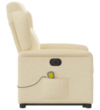 Elektrischer Massagesessel mit Aufstehhilfe Creme Stoff
