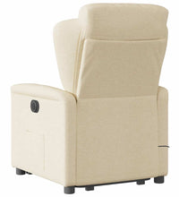 Elektrischer Massagesessel mit Aufstehhilfe Creme Stoff