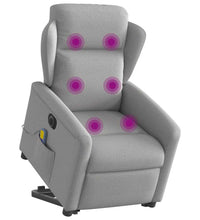 Massagesessel mit Aufstehhilfe Elektrisch Wolkengrau Stoff
