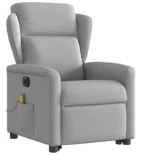 Massagesessel mit Aufstehhilfe Elektrisch Wolkengrau Stoff