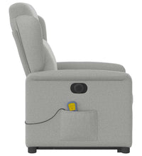 Massagesessel mit Aufstehhilfe Elektrisch Wolkengrau Stoff