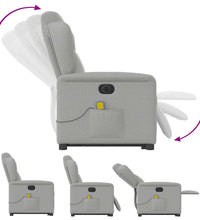 Massagesessel mit Aufstehhilfe Elektrisch Wolkengrau Stoff