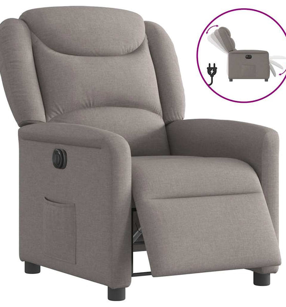 Relaxsessel Elektrisch Taupe Stoff