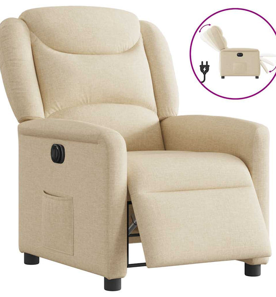 Relaxsessel Elektrisch Creme Stoff