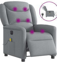 Massagesessel Elektrisch Hellgrau Stoff