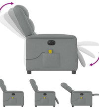 Massagesessel Elektrisch Hellgrau Stoff