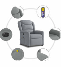 Massagesessel Elektrisch Hellgrau Stoff