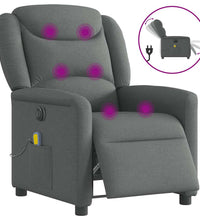 Massagesessel Elektrisch Dunkelgrau Stoff