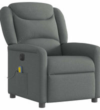 Massagesessel Elektrisch Dunkelgrau Stoff