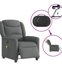 Massagesessel Elektrisch Dunkelgrau Stoff