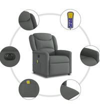 Massagesessel Elektrisch Dunkelgrau Stoff