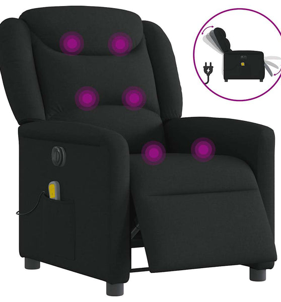 Massagesessel Elektrisch Schwarz Stoff