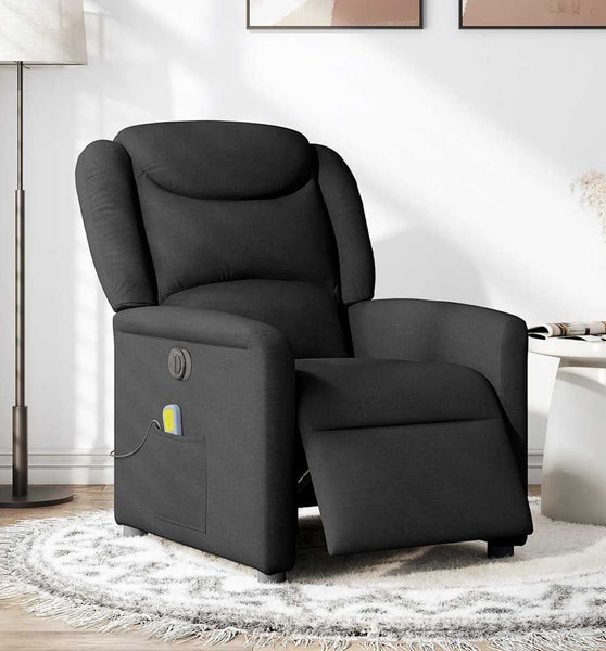 Massagesessel Elektrisch Schwarz Stoff