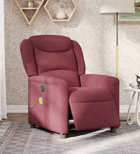 Massagesessel Elektrisch Weinrot Stoff
