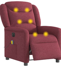 Massagesessel Elektrisch Weinrot Stoff