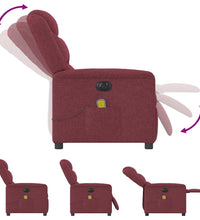 Massagesessel Elektrisch Weinrot Stoff